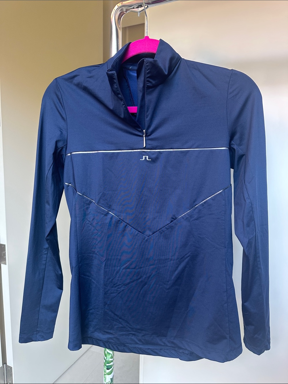 J.Lindeberg Navy Long-Sleeve Athletic Zip Top